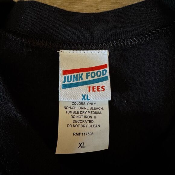 Grateful Dead Junk Food Black Classic Retro Crewneck Unisex Sweatshirt Size XL - Picture 3 of 5